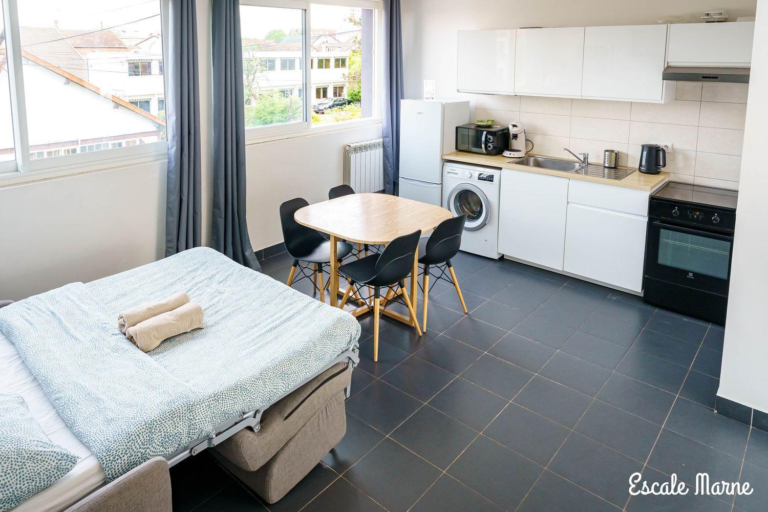 Escale-Marne Fr - 102 - Free Parking - Free Luggage Storage - All Equipped - Linen Included - Washing Machine - 10Mn Walk Metro 8 - Rer A - Panoramic View - From 1 To 4 Guests เมซง-อัลฟอร์ ภายนอก รูปภาพ