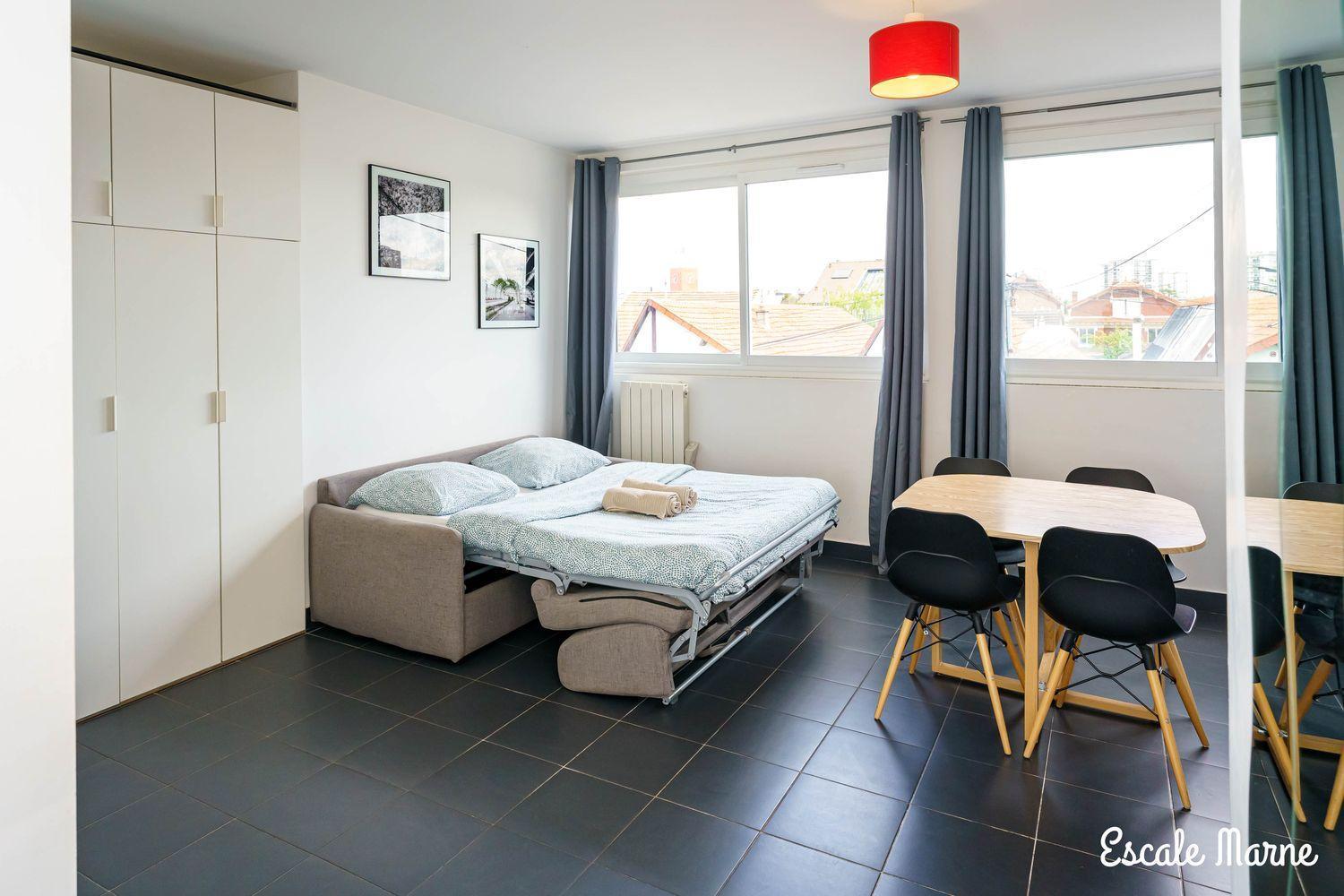 Escale-Marne Fr - 102 - Free Parking - Free Luggage Storage - All Equipped - Linen Included - Washing Machine - 10Mn Walk Metro 8 - Rer A - Panoramic View - From 1 To 4 Guests เมซง-อัลฟอร์ ภายนอก รูปภาพ